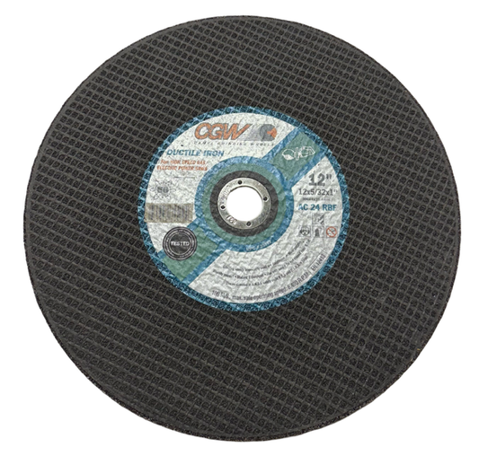 CGW 12" x 5/32" x 1" High Speed Cut-Off Wheels for Gas & Electric Power Saws 5 Pack