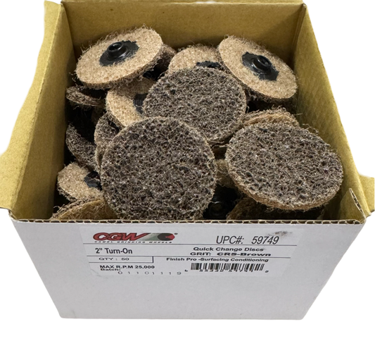 CGW 2" Quick Change Surface Conditioning Discs Turn-On Coarse Brown 50 Pack