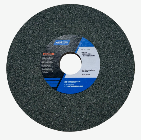 Norton 7" x 1/2" x 1-1/4" Toolroom Wheel Type 01 Straight 60 Grit Silicon Carbide