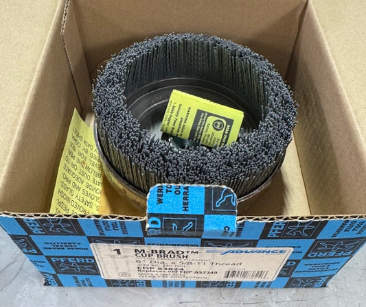 PFERD 6" x 5/8-11 M-BRAD Cup Brush Nylon Abrasive Filament .030 SiC 240 Grit