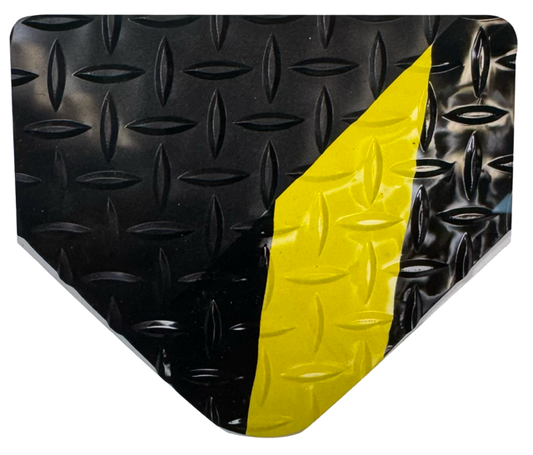 Wearwell 2' x 3' Diamond Plate SpongeCote - Black with Chevron Borders