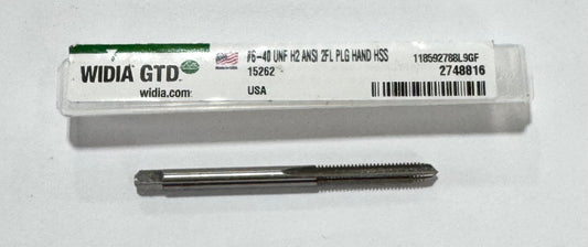 Widia 6-40 UNF HSS Straight Flute Plug Tap 2FL H2 USA Made