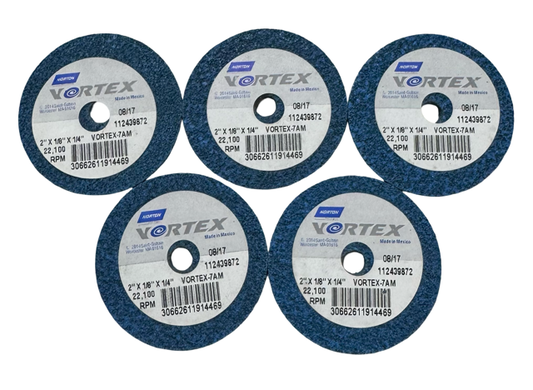 Norton 2" x 1/8" x 1/4" VORTEX Unified Wheel 7AM Aluminum Oxide 5 Pack