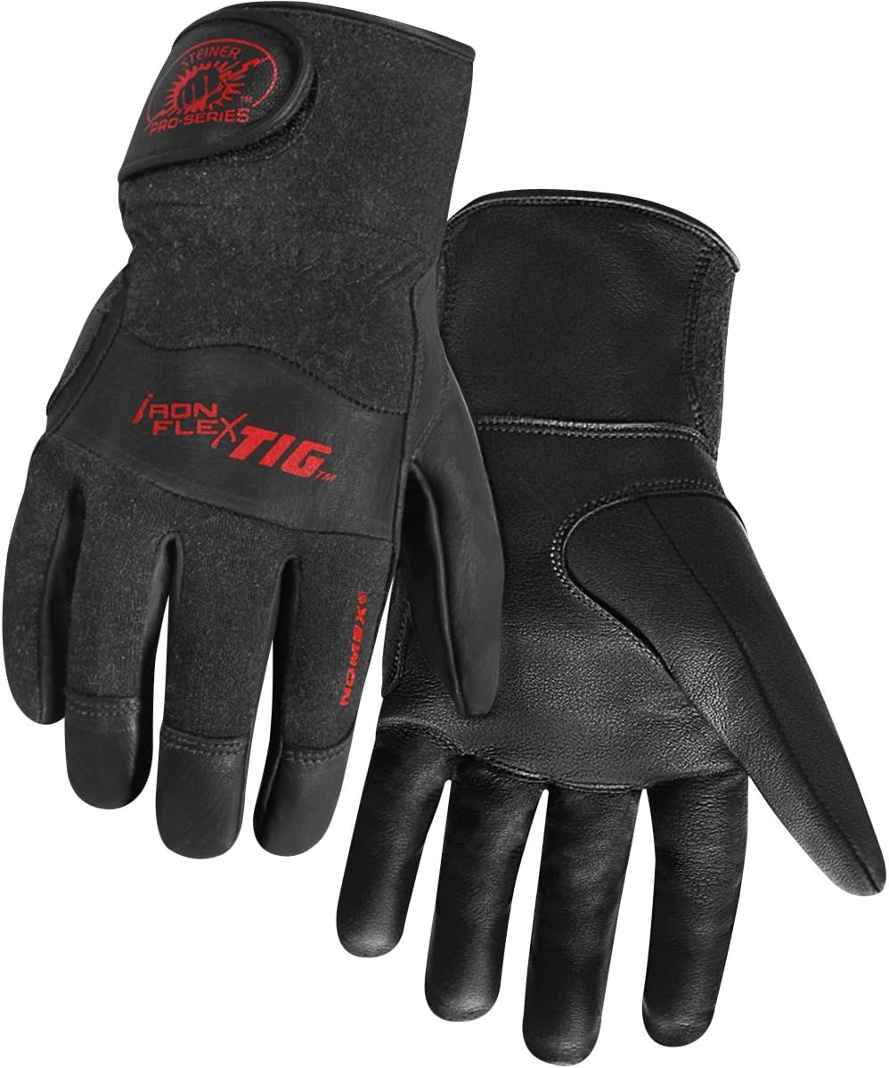 Steiner Ironflex TIG Gloves - Grain Kidskin Palm - Eliastic Cuff Size Small