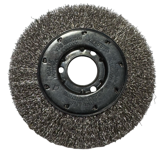 Osborn 6" Narrow Face Crimped Wire Wheel, .0104 SS, 1-1/4" Arbor Hole USA Made