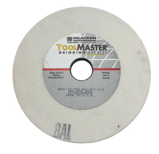 Milacron 8" x 1/2" x 1-1/4" Surface Grinding Wheel 9A60-I6-VFM