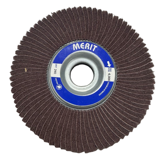 Merit 6" x 1" x 1" Interleaf Flap Wheel 240 Grit Aluminum Oxide