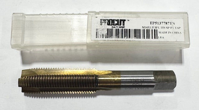 ProCut M16 x 1.5mm HSS Spiral Point Tap 3 Flute Tin Coated D6