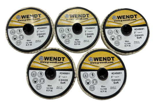 Wendt 3" Mini Felt Polishing Flap Disc Type S 5 Pack