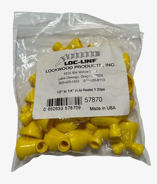 1/2" to 1/4" Loc-Line Acid Resistant Y 20 Piece - Coolant Hose System Component