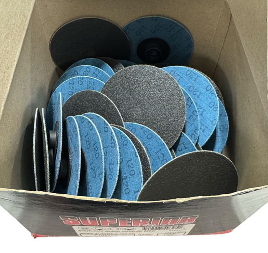 Superior Abrasives 3" Quick Change Sanding Discs Type-S 120 Grit Silicon Carbide 50 Pack