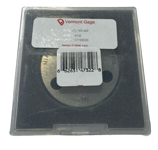 Vermont Gage M14 x 1.50 No-Go Thread Ring Gage, 6G USA Made