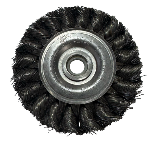 Weiler 3" Standard Twist Knot Wire Wheel, .0118 Steel, 1/2 - 3/8" USA Made