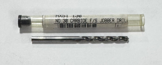 No.30 Solid Carbide Jobber Drill Bit Fast Spiral USA Made