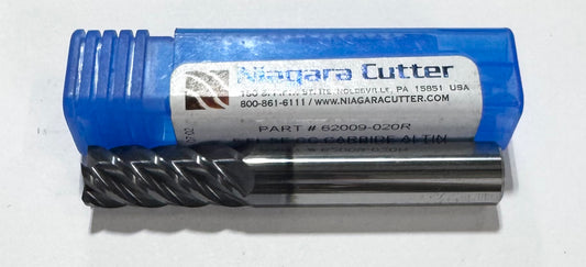 Niagara Cutter 7/16" Carbide End Mill 5 Flute AlTiN .020" Radius