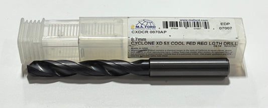 M.A. Ford 8.7mm Solid Carbide Drill 5xD Coolant Thru Altima Plus