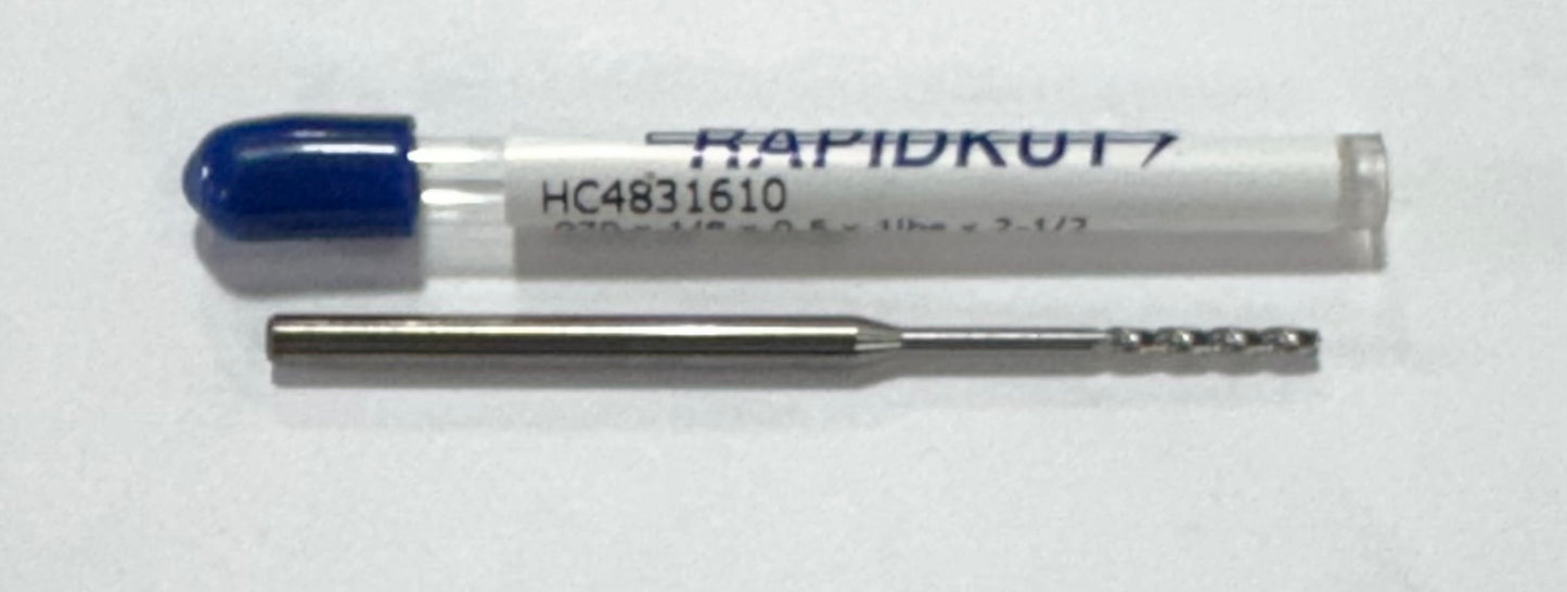 RapidKut .070" Carbide End Mill 3 Flute (1" Reach) USA Made