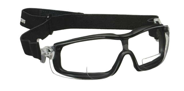 MCR Safety Glasses 1.5 Magnifier Black Frame Anti-Fog Lens