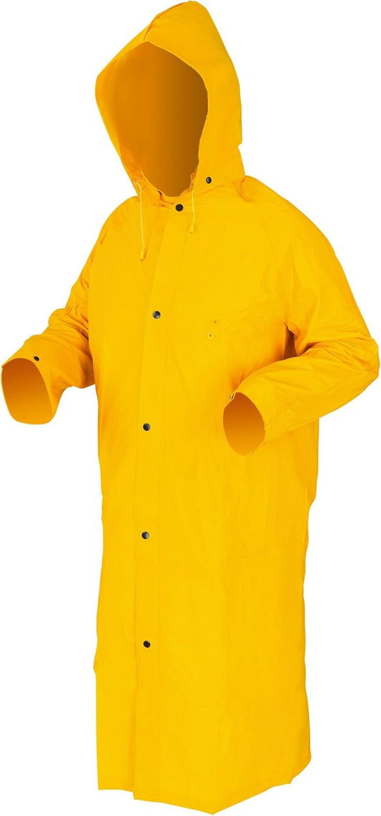 MCR Safety 49" PVC/Polyester Corduroy Collar Coat Detachable Hood and Cape Size L