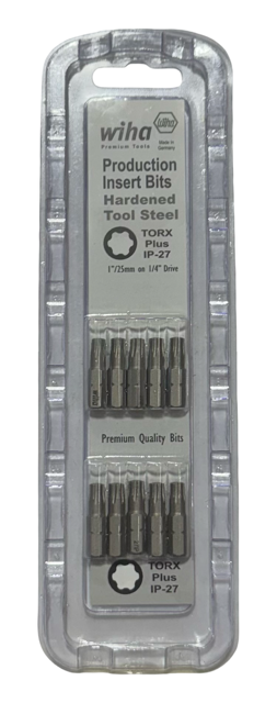 Wiha IP27 Torx Plus 1" Bits on 1/4" Drive 10 Pack 71627
