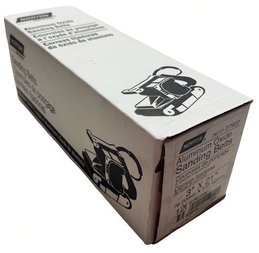 Norton 3" x 21" Sanding Belts 120 Grit Aluminum Oxide 10 Pack