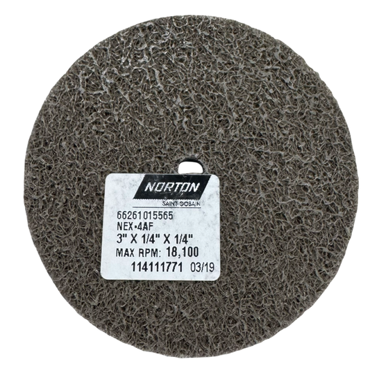 Norton 3" x 1/4" x 1/4" Unified Deburring Wheel NEX-4AF