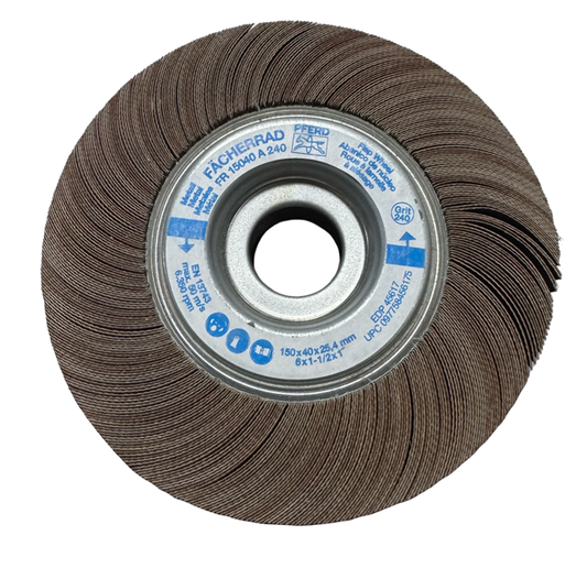 PFERD 6" x 1-1/2" x 1" Unmounted Flap Wheel 240 Grit Aluminum Oxide
