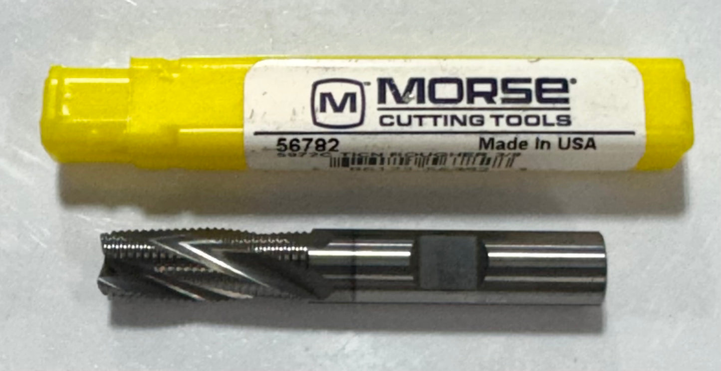 Morse 3/8" Carbide Rougher End Mill 4 Flute TiCN Coated Fine Pitch USA Made