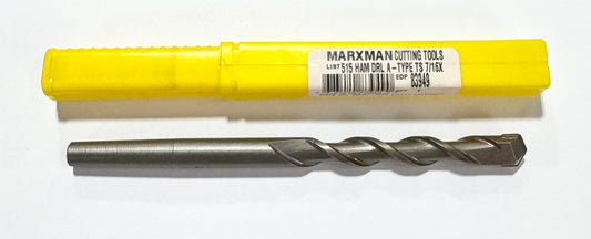 Marxman 7/16" x 6" Carbide Tipped Masonry Hammer Drill Bit A-Type Shank USA