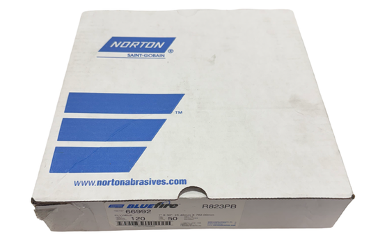 Norton BlueFire 1" x 30" Cloth File Sanding Belts 120 Grit Zirconia Alumina 50 Pack