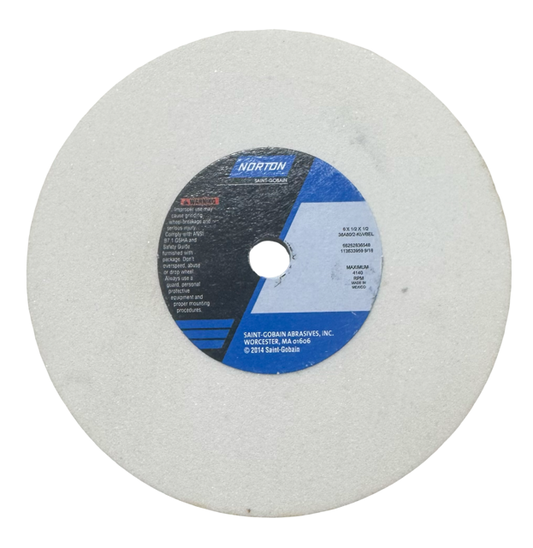 Norton 6" x 1/2" x 1/2" Toolroom Wheel Type 1 Straight 80 Grit Aluminum Oxide