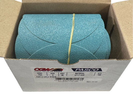 CGW 5" PSA Sanding Discs on Roll - 80 Grit Aluminum Oxide 100 Pack