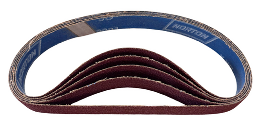 Norton 1" x 24" SG R981 File Sanding Belts 50 Grit Ceramic Alumina 5 Pack