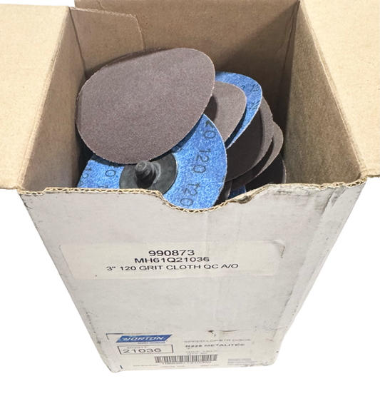 Norton 3" Roloc Sanding Discs R228 Metalite 120 Grit Alumium Oxide 50 Pack