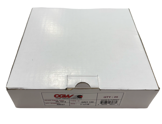 CGW 7" x 7/8" Resin Fiber Sanding Discs 100 Grit Aluminum Oxide 25 Pack