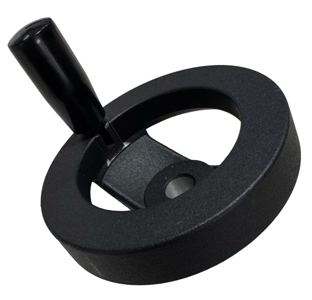 Te-Co 4" Diameter, 2 Spokes with Folding Handle Aluminum Power Hand Wheel 1/2" Bore