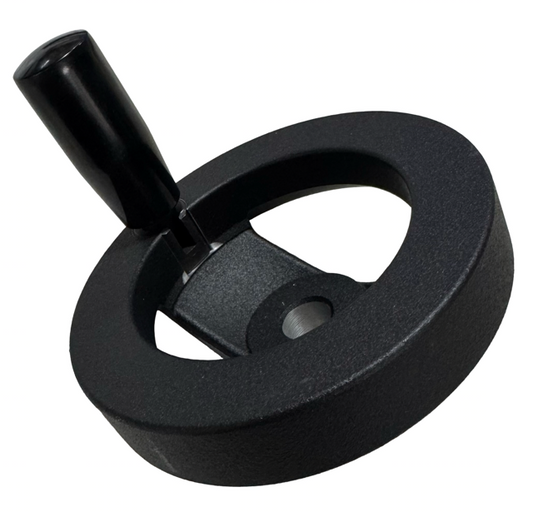 Te-Co 4" Diameter, 2 Spokes with Folding Handle Aluminum Power Hand Wheel 1/2" Bore