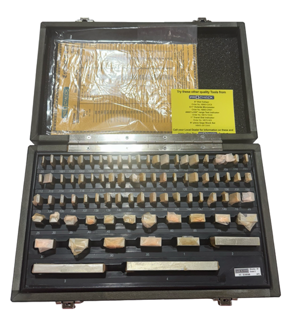 ProCheck 81 Piece Rectangular Steel Gage Block Set, 0 Grade with Certificate