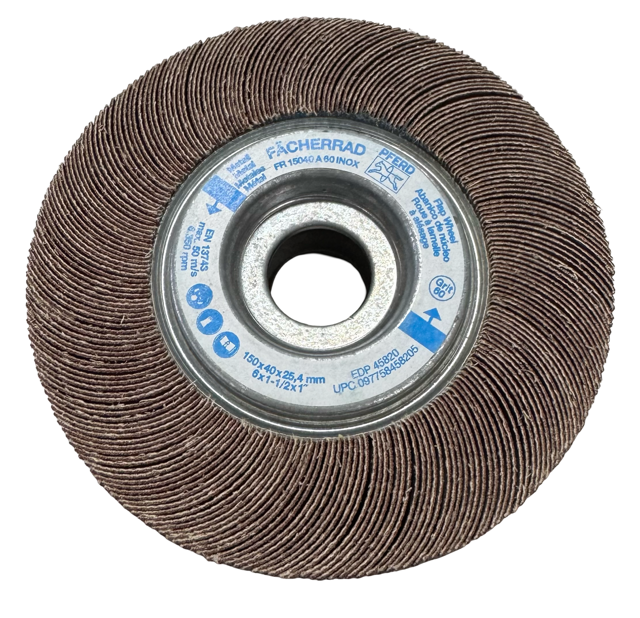 PFERD 6" x 1-1/2" x 1" Unmounted Flap Wheel 60 Grit INOX Aluminum Oxide