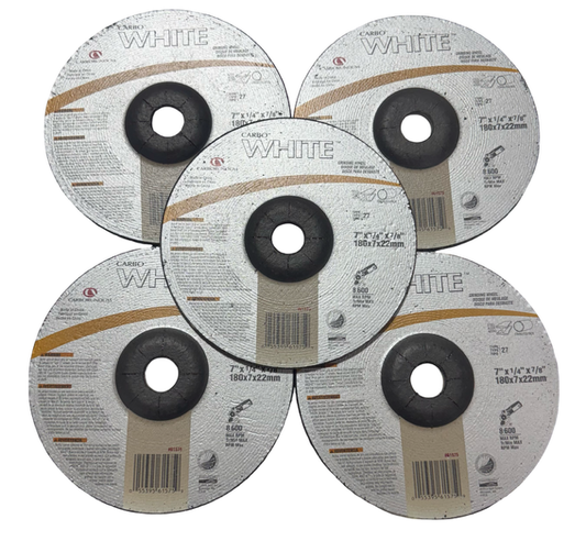 Carborundum 7" x 1/4" x 7/8" Depressed Center Grinding Wheel 24 Grit A/O 5 Pack