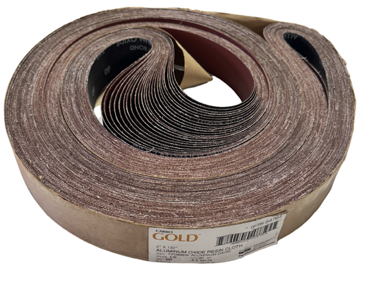 Carborundum 2" x 132" Sanding Belts 60 Grit Aluminum Oxide Resin Cloth 25 Belts