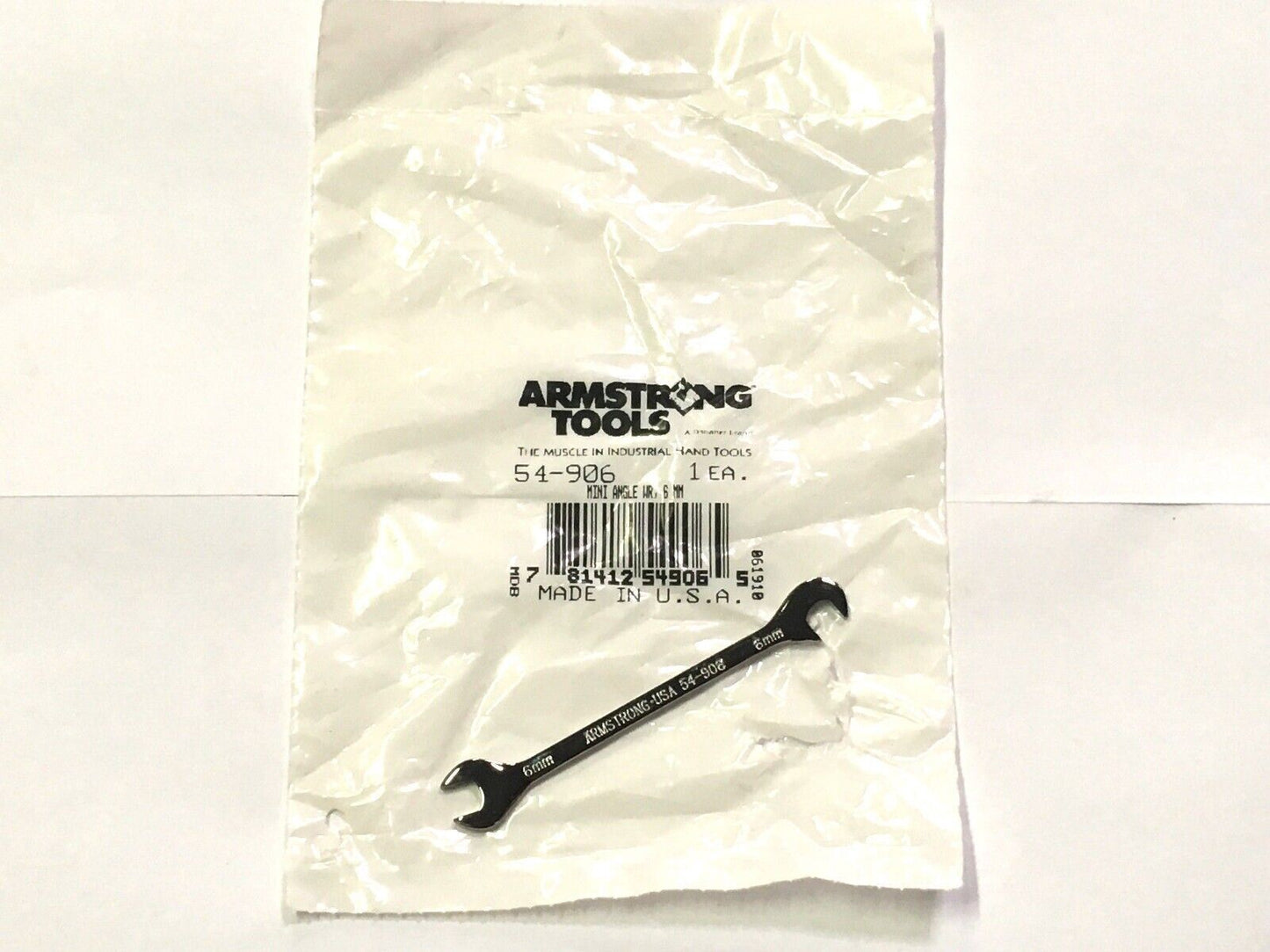 Armstrong 6mm Mini Angle Combinatoin Open End Wrench 54-906 USA Made
