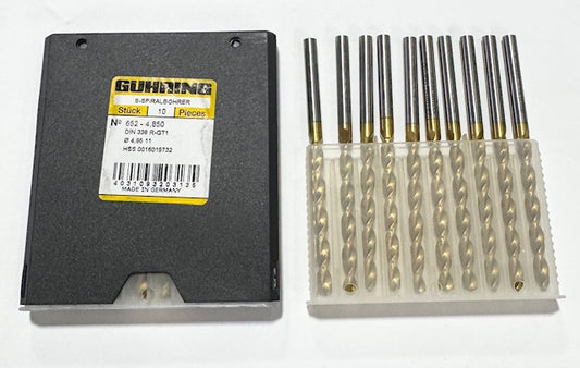 Guhring 11mm HSS Drill Bits Jobber Length Tin Coated Parabolic Flute 130 Deg 10 Pack