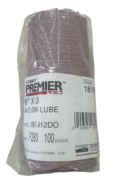 Carborundum 6" PSA Sanding Discs 280 Grit Aluminum Oxide 100 Pack