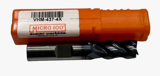 Micro 100 7/16" Carbide End Mill .020" Radius High Performance 4 Flute AlTiN