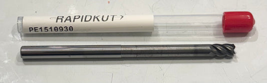 RapidKut 1/4" Carbide End Mill 5 Flute Necked .020" Radius AlCrN Coated
