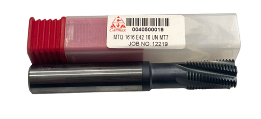 Carmex MTQ 1616 E42 16 UN MT7 Solid Carbide Thread Mill PVD-TiAlN
