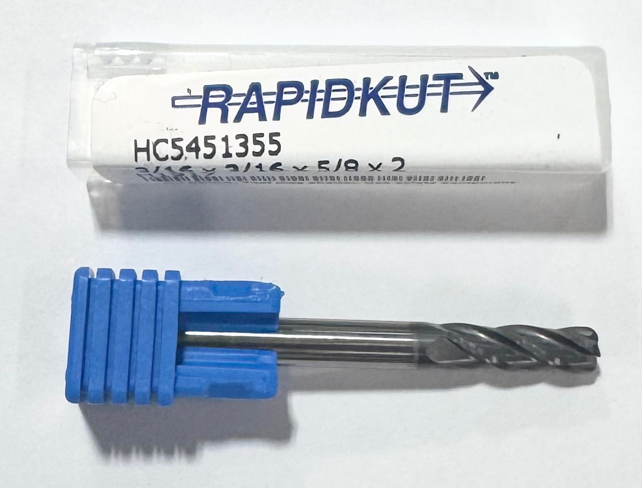 RapidKut 3/16" Carbide End Mill 4 Flute DLC Coated .045" Corner Radius USA Made