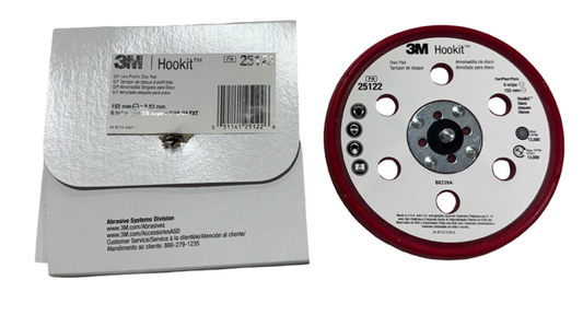 3M 6" x 3/8" x 5/16-24 Hookit D/F Low Profile Disc Pad 25122