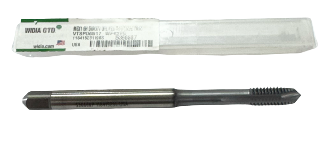 WIDIA M6 x 1mm Cobalt Spiral Point Plug Tap, 3 Flute TiCN Coated, 6H
